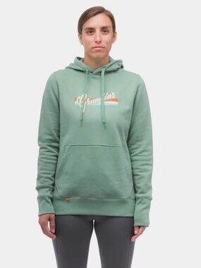 Grundéns Script Hoodie Women’s Small Green Bay Green Fleece Pullover Coastal Fis